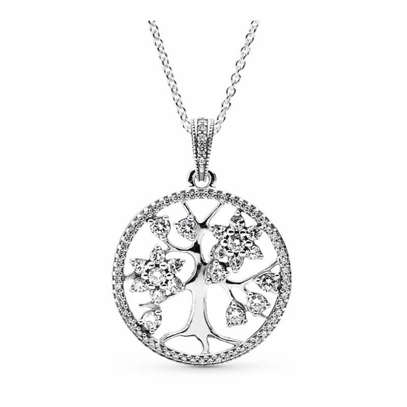 Pandora Sparkling Family Tree Necklace Silver Egypt HJ1293785